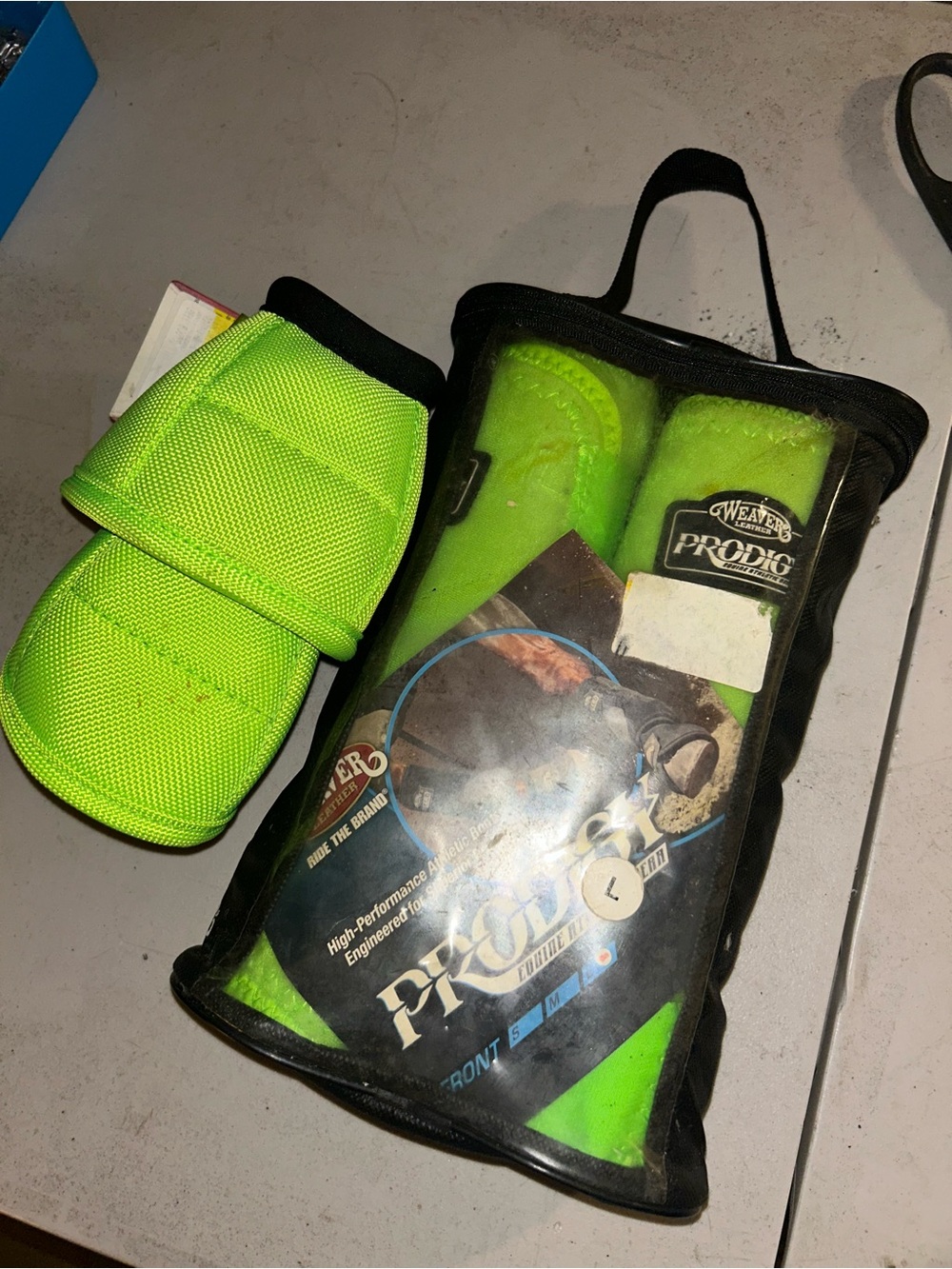 Weaver Prodigy Neon Green Bell Boots Set